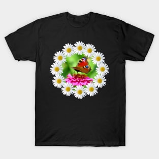 daisies flowerpattern butterfly insect daisy bloom T-Shirt